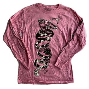 Ariana Grande T Shirt Sz S 7 Rings Sweetener World Tour Pink Long Sleeve Womens